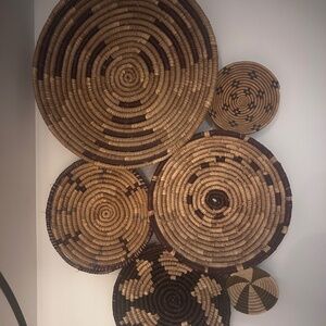 Hand woven wall baskets